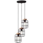 Brilliant Gwen Riippuvalaisin Metalli- Puu Musta | 420mm - Sopii 3x E27