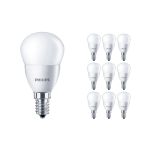Monipakkaus 10x Philips Corepro LED Lustre E14 Pallo Matta 5W 470lm - 827 Erittäin Lämmin Valkoinen | Korvaa 40W