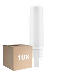 Monipakkaus 10x Ledvance Dulux-D LED 6W - 840 Kylmä Valkoinen | 4-Nastaa - Korvaa 13W