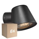 Monipakkaus 6x Nordlux Aleria Seinävalaisin Metalli- Musta | IP44 - Sopii GU10