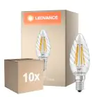 Monipakkaus 10x Ledvance Classic LED E14 TWisted Kynttilä Filament Kirkas 3.4W 470lm - 827 Erittäin Lämmin Valkoinen | Korvaa 40W