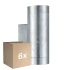 Monipakkaus 6x Nordlux Tin Seinävalaisin Brushed Aluminium | Sopii 2x GU10